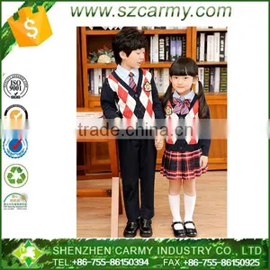 School Uniform Design Kids Cardigan Pleated Skirt Girls School Uniform Set thumbnail-1