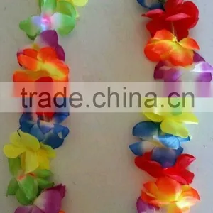 4 LED Light Up Flashing LEI Hawaiian Necklace Rave Party Blinking Floral Flower thumbnail-1