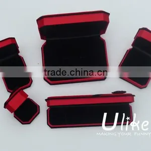 2014 Popular Velvet Red Jewelry Ring Gift Box With Bowknot Ring Jewelry Box Cheap Jewelry Box Wedding Favors thumbnail-1