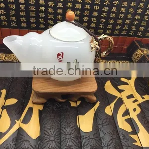 Bottle Gourd Teapot, White Glass Teapot thumbnail-1