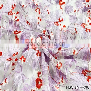2017 In Style Fashion Embroidery Designs 50-51inch Width Polyester Mesh Fabric With Colorful Emboridery Thread thumbnail-4