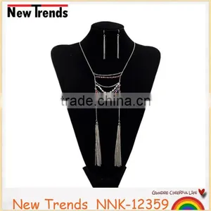 Factory Sale Jewelry Set, Crystal Chain Tassel Necklace Earring Jewelry Set 2016 thumbnail-3