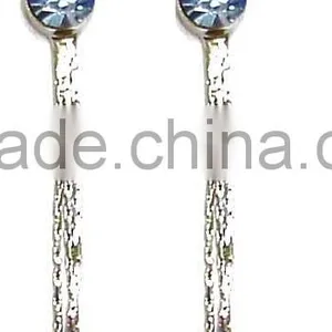 Fashion Earring With Three Stone and Strip Pendant thumbnail-1