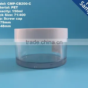 150ml 5oz Transparent Thick PET Plastic Empty Bath Salt Jar Container for Solan thumbnail-1