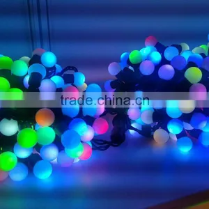 New Arrival Outdoor Christmas Lights Dual Color Led Ball String With Controller Memory thumbnail-1