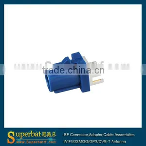 Fakra Plug End Launch PCB Mount Straight Blue for GPS Telematics or Navigation thumbnail-1