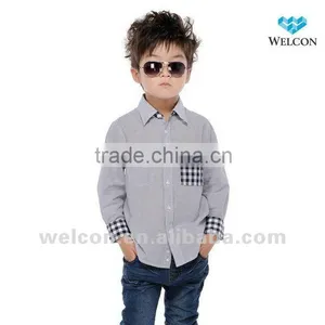 New Fashion Design Brand OEM in China Long Sleeve Kids Shirt Cotton Kids Clothing thumbnail-1