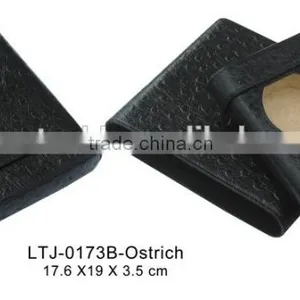 Premium Ostrich Leather Watch Storage Case Travel Case thumbnail-1