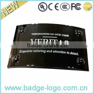 Custom Logo Black Plating Metal Nameplate thumbnail-1