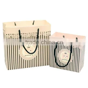 Fresh Flower And Stripe Small Paper Bag Shopping Bag thumbnail-2