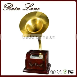 Rain Lane Antique Style USB SD Bluetooth Decoration Gramophone With Horn Music Box thumbnail-1