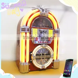 Retro Wooden Radio cd Player Jukebox Dock Station Wulitzer Style thumbnail-1
