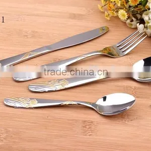 Gold-plated Handle Stainless Steel Cutlery Set thumbnail-1