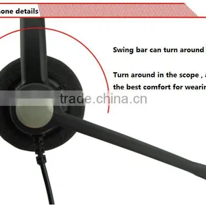 Microphone Headband Double Ear , Customer Service Headset for Call Center , Hot Telephone Earphone thumbnail-3
