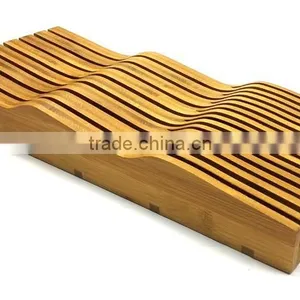 BH013/Durable Magnetic Knife Block, Universal Bamboo Knife Holder Set thumbnail-4
