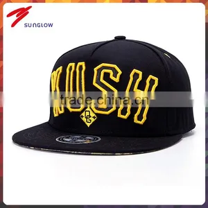 Wholesale Custom Flat Brim 100%cotton 5 Panel Snapback Hats Bulk thumbnail-1