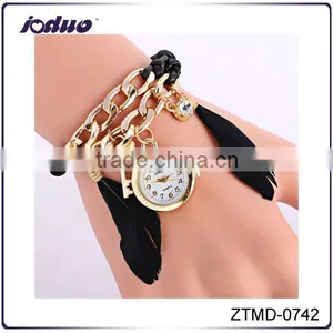 2016 Key Feather Pendant Chain Watches thumbnail-1
