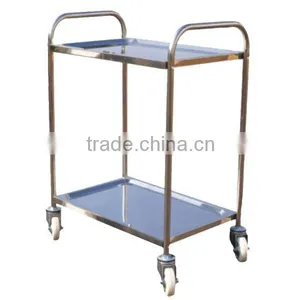 2 Tray Stainless Steel Trolley thumbnail-1
