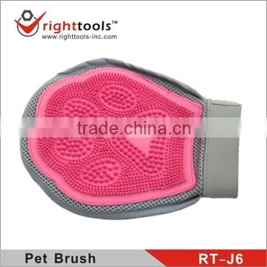 RIGHTTOOLS RT-J6 Nylon Glove Pet Grooming Brushes With Soft Rubber Pad thumbnail-1