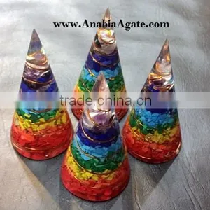 Chakra Energy Orgone Antenna-wholesale Orgone Engery Products : Mix Gemstone Copper Wire Wrapped Orgone Antenna thumbnail-4