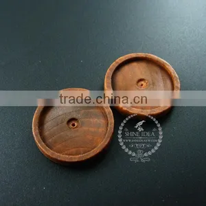 25mm Setting Size Vintage Style Natual Log Wood Round Bezel Pendant Setting DIY Findings Supplies 1411135 thumbnail-2