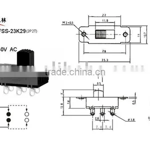 Slide Switch FSS-22K29 ( Dip Slide Switch , Miniature Slide Switch, Mini Slide Switch) thumbnail-1