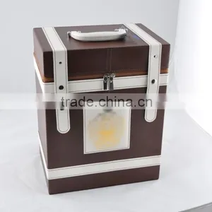 Chinese Factories Wholesale Custom High-grade PU Leather 6 Bottles of Red Wine Box, Brown Storage Box thumbnail-2