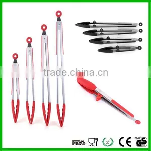 Black/ Red Handle Food Tongs for Cooking, BBQ Grill thumbnail-1