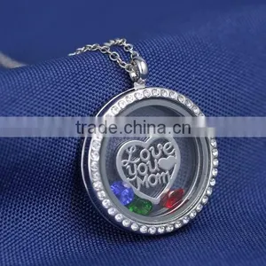 Wholesale Mothers Day Gift Rose Floral Pendant Necklace for Heart Shape Charm Necklace for Mothers Day thumbnail-5