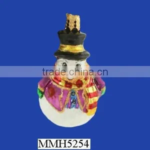 Novelty Snowman Custom Ceramic Christmas Ornament thumbnail-1
