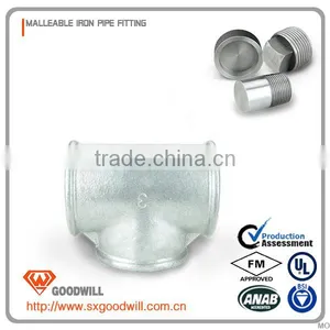 Galvanized Malleable Iron Equal Diameter Tee Water Pipe Joint Plumbing Pipe Fitting thumbnail-3