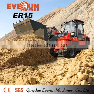 Everun Brand ER15 Front Wheel Loader With Agricultral Tyre thumbnail-1