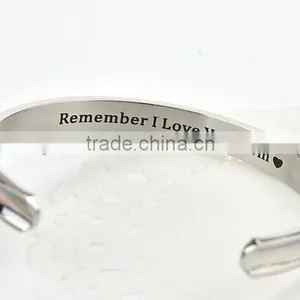 Top Selling White Gold Plated Stainless Steel Bangle Bracelet thumbnail-2