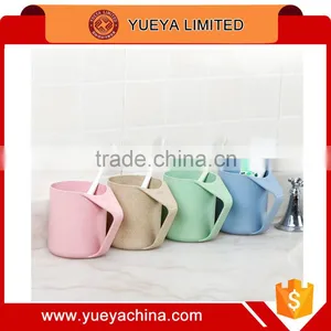 Clear PP Wheat Straw Style Fancy Tooth Brush Cup Nature Home Household Supplies Dental Care Mug Nature Made thumbnail-1