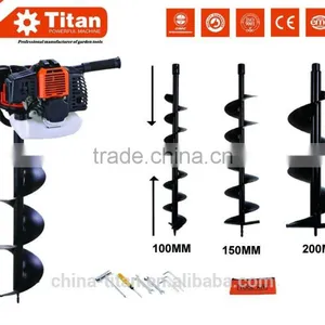EARTH AUGER 52CC 3HP, MANUAL EARTH AUGER, EARTH AUGER DRILL BITS, 2 STROKE HOLE BORER DRILLER + 3 BITS 100 150 200 MM! thumbnail-1