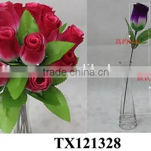 Vase Artificial Flower Rose Bud, Artificial Rose Flower thumbnail-1