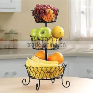 3-tier Rotatable Floor Standing Flower/Fruit/Vegetable Stand Basket thumbnail-2