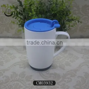 Porcelain Mugs and Cups With Lid and Base,ceramic Mug With Silicone Lid thumbnail-1