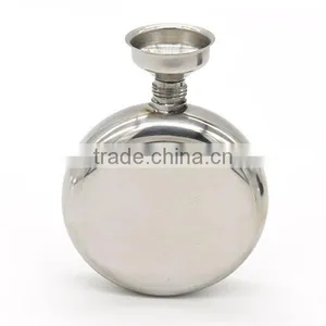 5 OZ Mirror Stainless Steel Flagon / Stainless Steel Hip Flask / Stainless Steel Wine Bottles (with Small Funnel) thumbnail-1