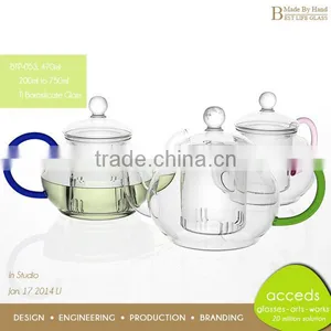 Newest Design Glass Foodgrade Microwavable Pyrex Factory Teapot thumbnail-5