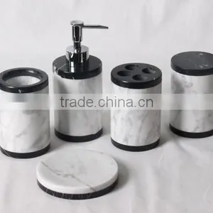 Best Selling Products Black and White Marble Bathroom Accessories Set thumbnail-1