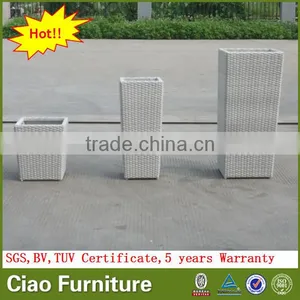Outdoor Cheap Plastic Flower Pots Wholesale Rattan Planter Pot thumbnail-1