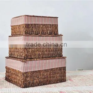 Set of Three Coffee Corn Rope Storage Box thumbnail-1