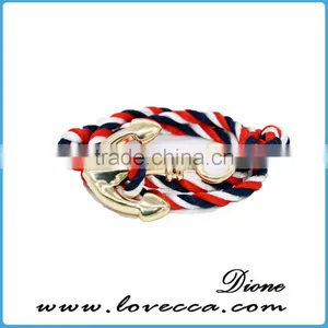 New Arrival Custom Anchor Nautical Hook Cotton Rope Bracelet Anchor Bracelet for Men thumbnail-4