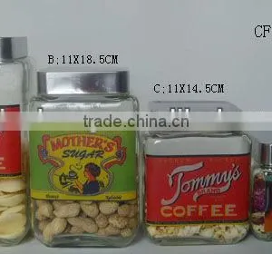High Quality Spray Glass Letter Jar Storage for Coffee and Tea thumbnail-1