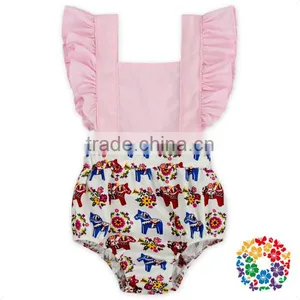 Frock Design Baby Summer Boutique Cotton Romper Backless Bodysuit Flutter Sleeve Kids Halter Top thumbnail-1