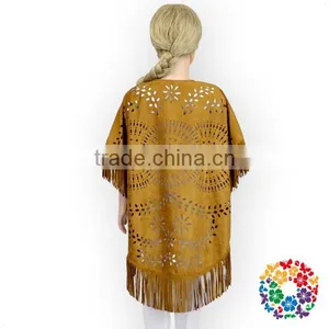 Fashionable Design Fuax Fur Shawl Baby Girl Shawl Suede Leather Shawl thumbnail-3