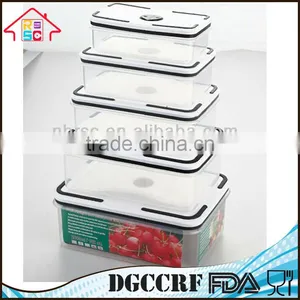 NBRSC 5 PCS Plastic Vacuum Food Storage Container in Square Shape Easy Storage Food Container thumbnail-3