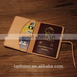 Genuine Leather Passport Holder Wallet Slim Travel Wallet Passport Holder in Embossed Logo thumbnail-1