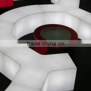 LED Colorful Garden Dining Table Bench Seats /classic Wicker Snake Bench thumbnail-3